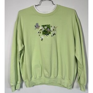 Decorated Originals Embroidered Blue Jay Pullover Sweatshirt‎ Sz XL Grandmacore